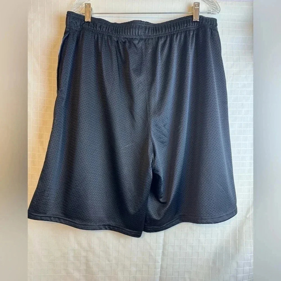 Reebok Black Blue Mesh Shorts, Men's Gym Short, Two Tone Active Training Xxl - Picture 2 of 3